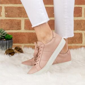 GREATS BROOKLYN Perforated Blush Sneakers, 8/38